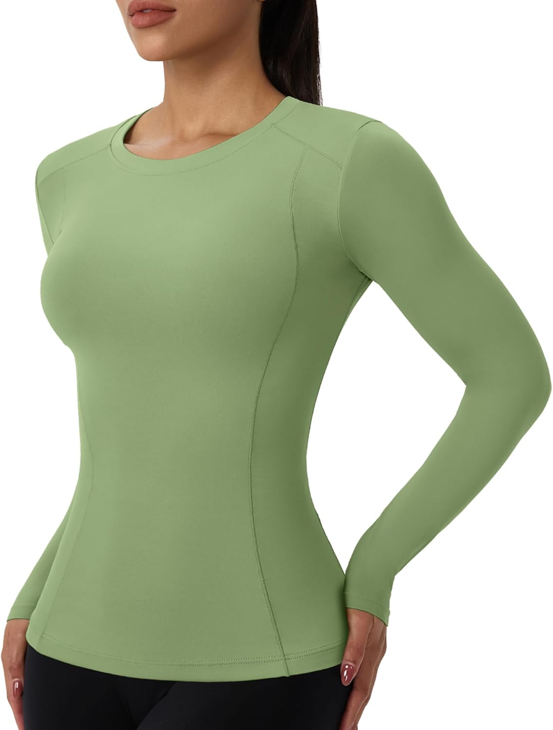 SPVISE Women's Compression Shirts Long Sleeve Crew Neck Slim Fitted Workout Gym Shirts Dry Fit Athletic Undershirt Basic Tops - Image 2