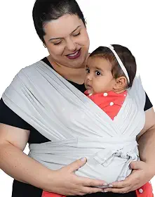 Wrap Sling de Bebê Carregador Canguru de Vestir Little Beni Dry Fit (CINZA, M)
