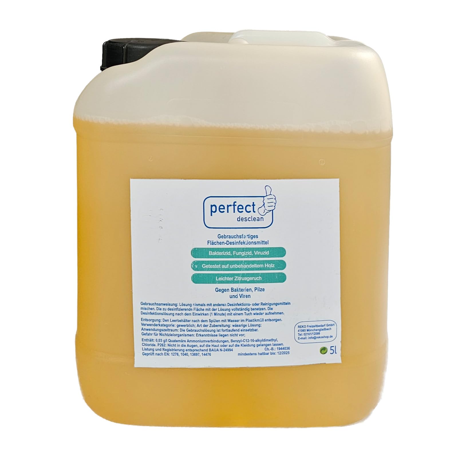 Perfect desclean Sauna gebrauchsfertiges Desinfektionsmittel 5 Liter für die Sauna, Flächendesinfektion, Saunareiniger