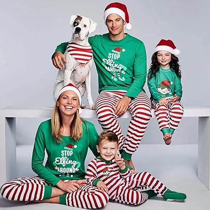 Amazon Com Paypei Matching Christmas Pajamas For Couples Dog And Owner White Red Striped Printed 2pc Family Outfit Sleepwear Set Clothing Shoes Jewelry