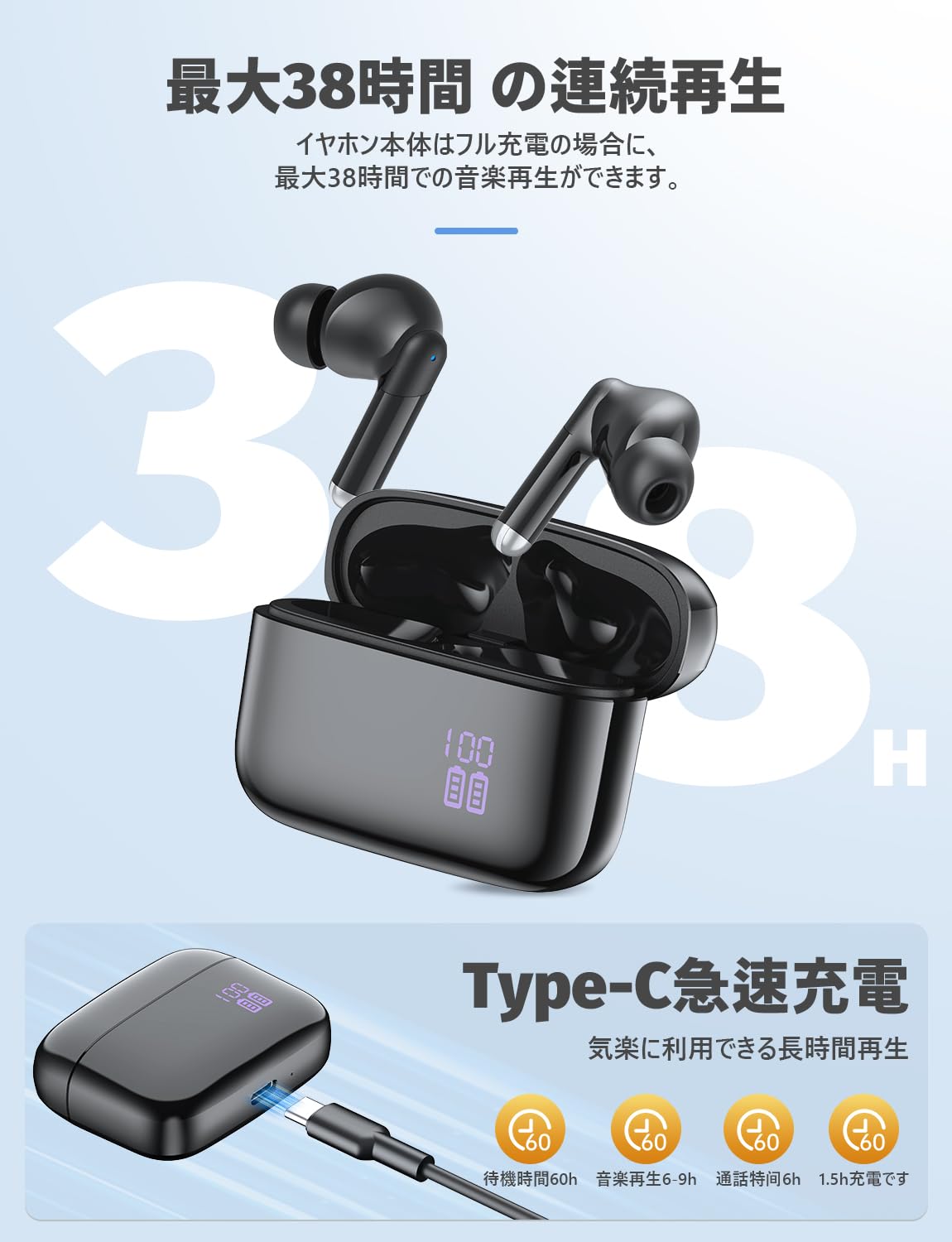 Bluetoothイヤフォン Amazon.co.jp: ワイヤレスイヤホン bluetoothイヤホン AI