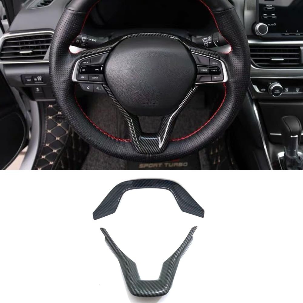 ERIDANUS Auto Accessories Fit for Honda 10th Accord 2022 2021 2020 2019 2018Steering Wheel Frame Cover Trim (Carbon Fiber Style) ABS 1 PC
