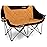 FAIR WIND Oversized Fully Padded Camping Chair Folding Loveseat Camping Couch Double Duo Chair Heavy Duty Quad Fold Arm Chair with Cup Hold - Supports 650 LBS Orange
