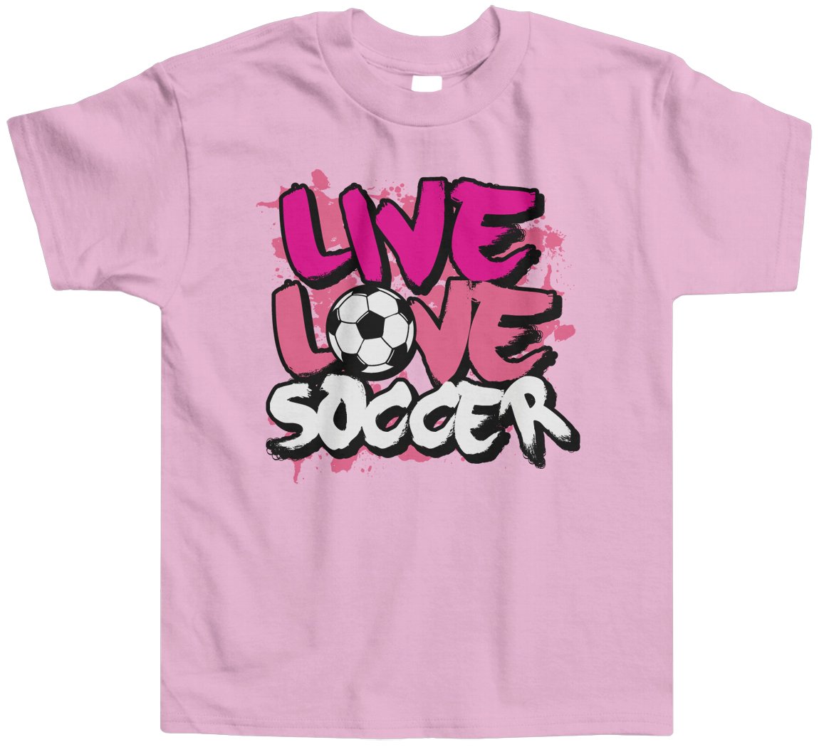 Threadrock Little Girls' Live Love Soccer Toddler T-Shirt