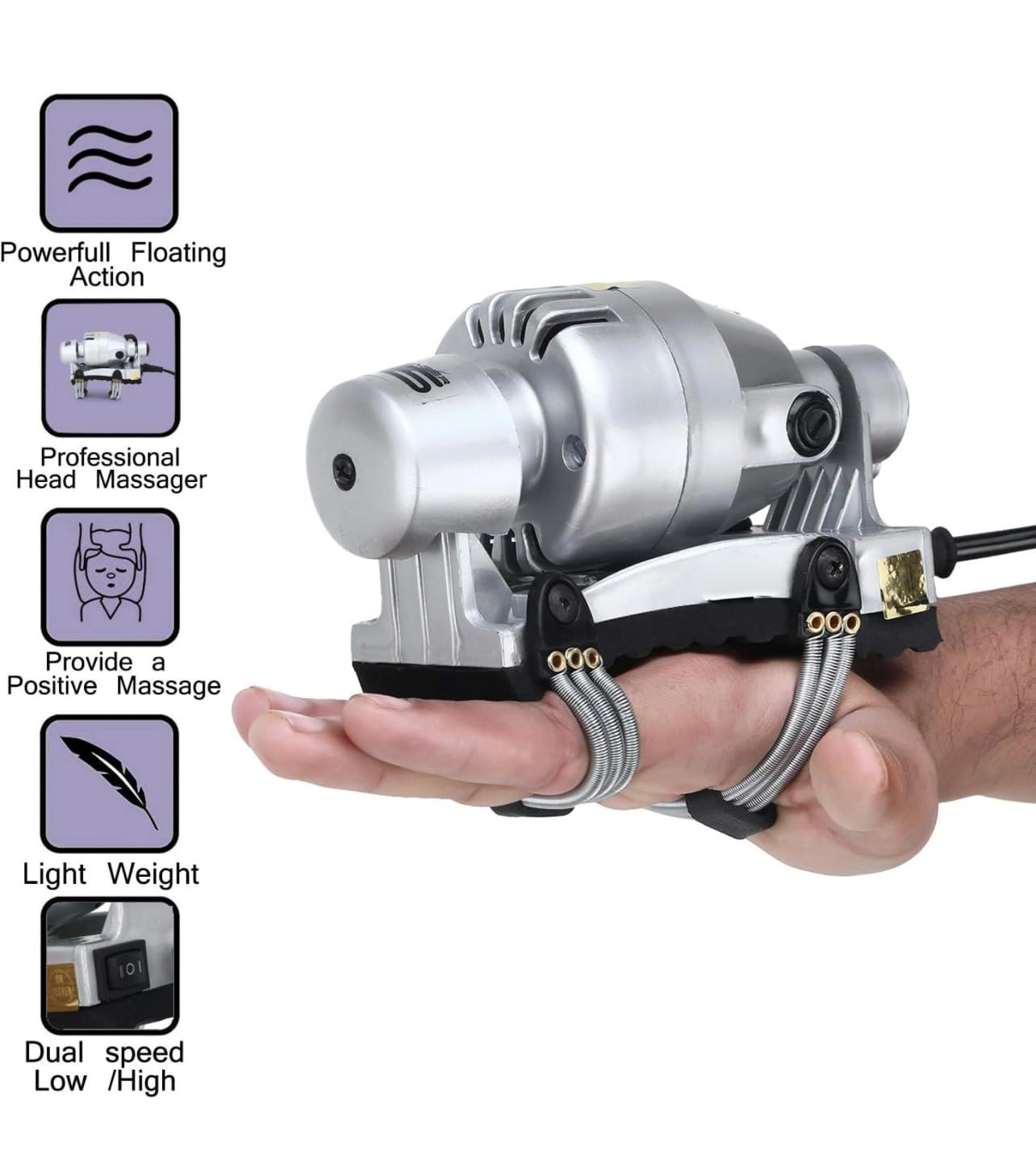 Endon AC Dul Speed Head Massage Machine for Full Body and Pen Relief Device (Massage) (Gray) Endon AC Dul Speed Head Massage Machine for Full Body and Pen Relief Device (Massage) (Gray)