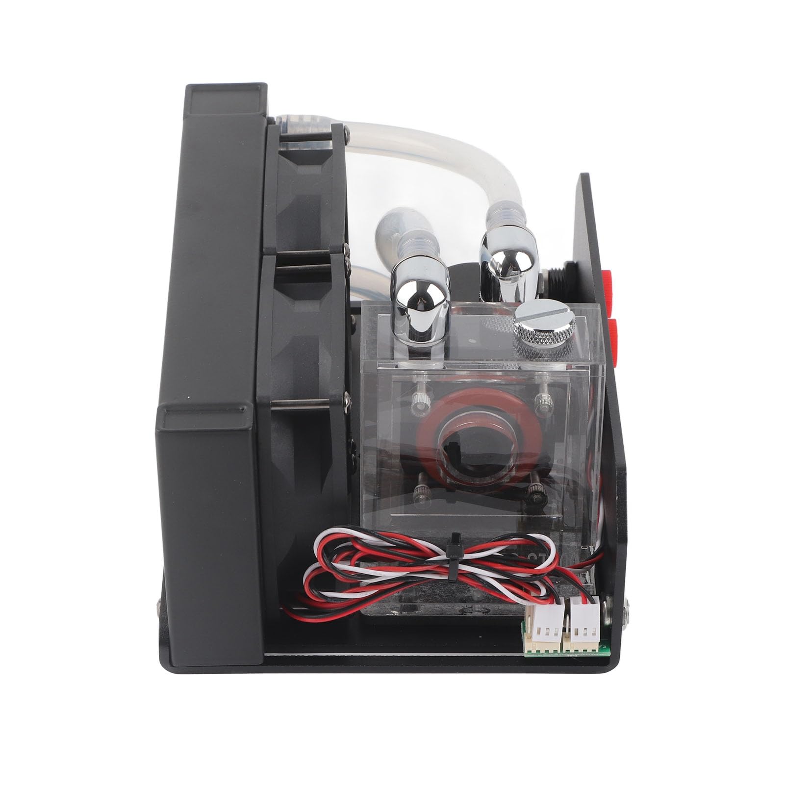 Topiky Bomba de Enfriamiento de CPU, Bomba de Enfriamiento de Agua de 600L/H, de de PC Silenciosa de 4 Pines con Puerto D de Rosca G1/4 de Doble Ventilador para Computadora de Escritorio