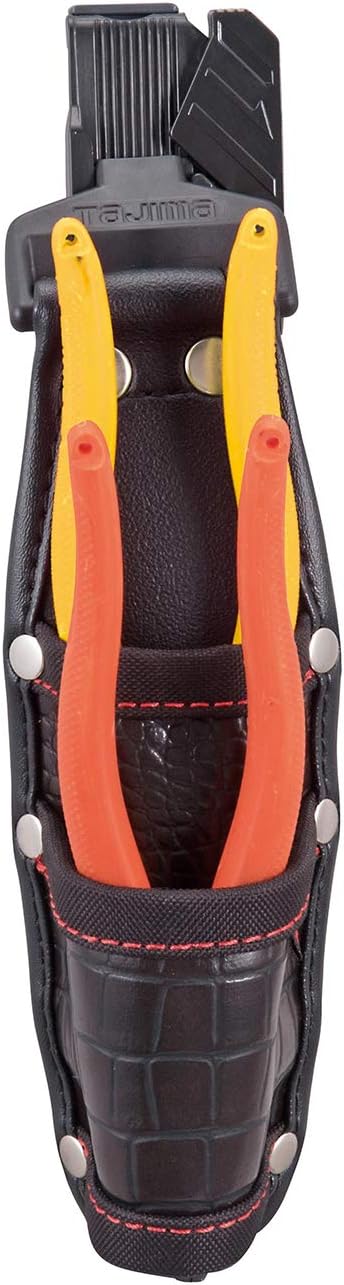 Tajima Safety System, Removable Tool Holder, Croco, 2 Inserts, High Strength and Flexible, Durable Synthetic Leather, Easy to Put on and Take Off, Easy to Install on Belt, Easy to Reassemble Waist