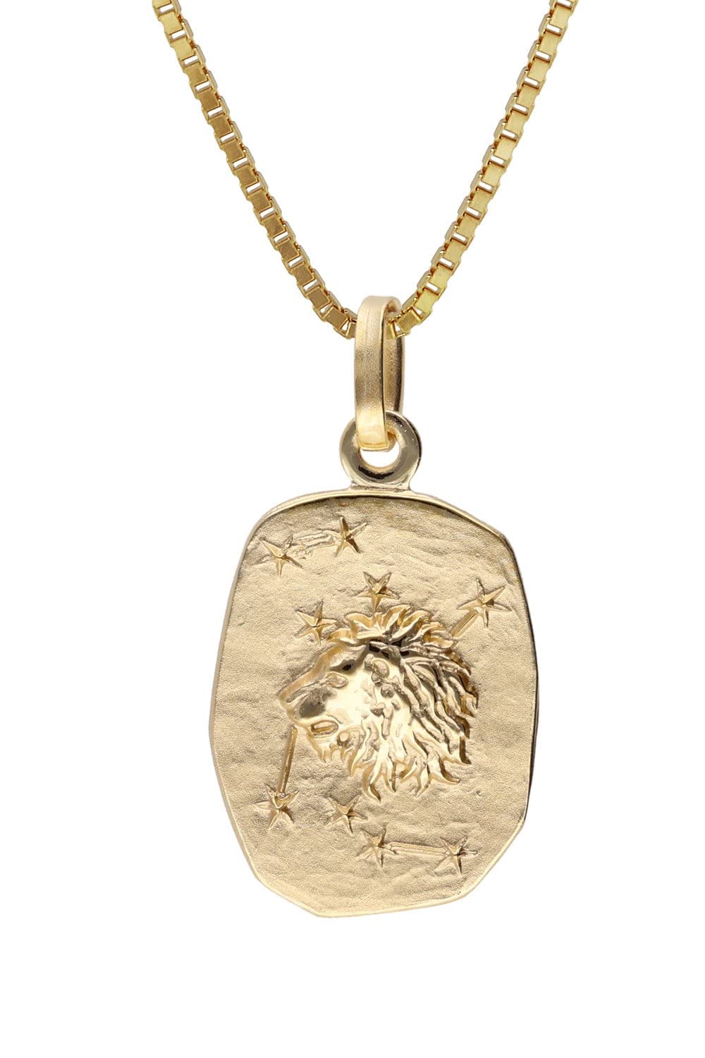 trendor Löwe Sternzeichen Gold 333 / 8K mit vergoldeter Silberkette
