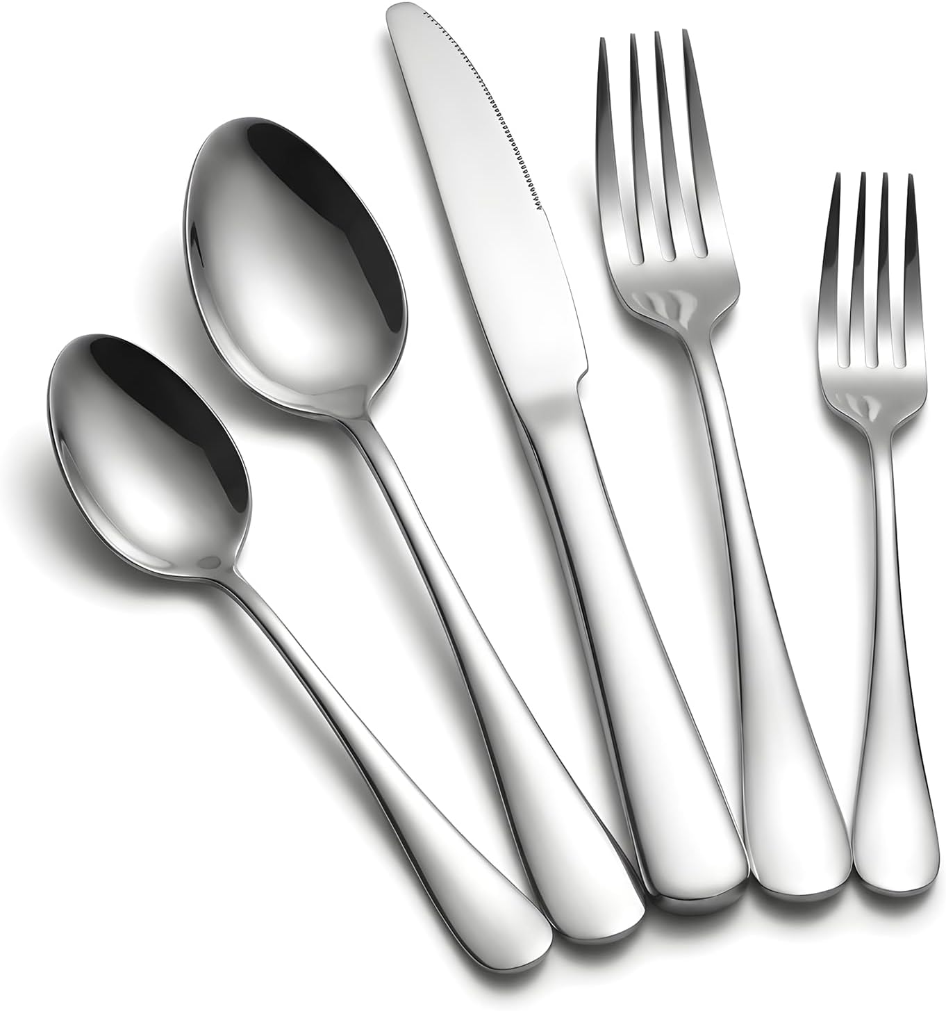 SIAKA 40-Piece Silverware Set, Stainless Steel Flatware Set Service for 8, Food Grade Cutlery Utensil Set for Home Restaurant, Include Knife Forks Spoons Set, Mirror Polished Dishwasher Safe