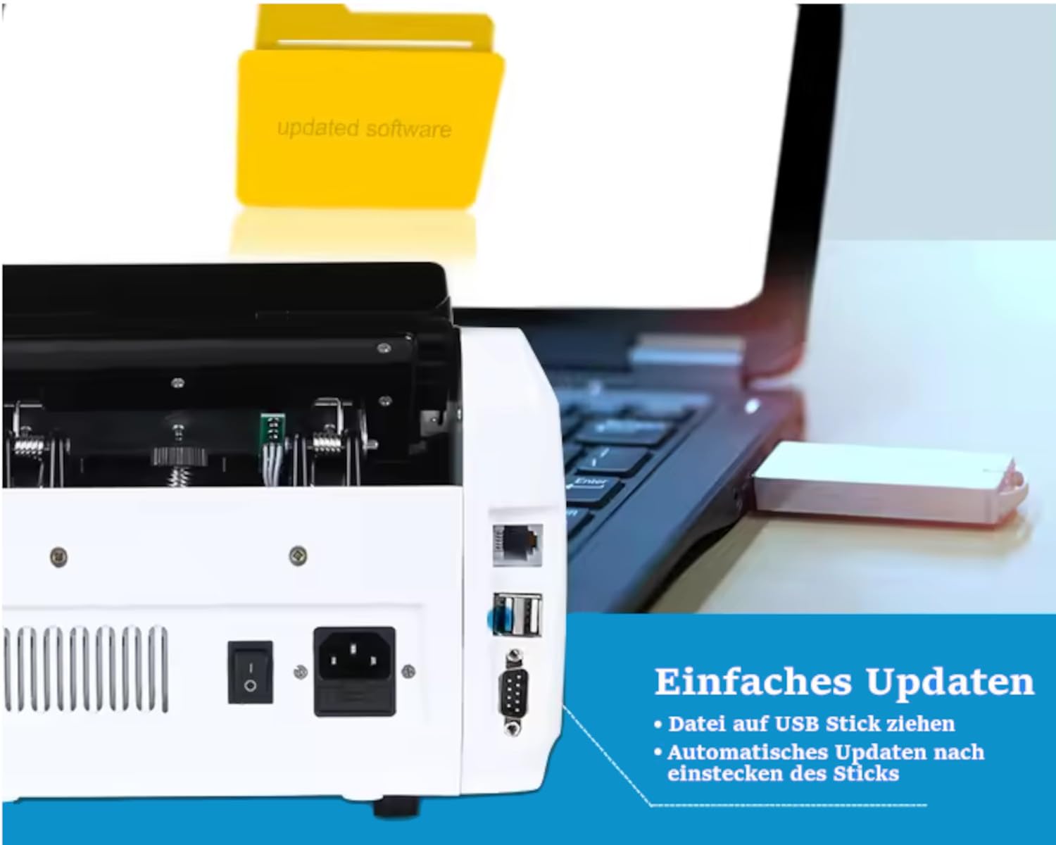 BEITZ BS-910A | Geldzählmaschine | Flacher Wertzähler | Kompakter Banknotenzähler | EZB-getestet | 2CIS-Technologie | 9-fache Falschgelderkennung | Offline & Anonym | Professioneller Geldzähler |