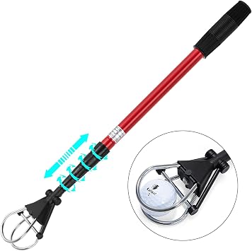 CAITON Golf Ball Retriever for Water, Ball Retriever Tool Golft Telescopic Golf Ball Grabber with Non-Slip Handle