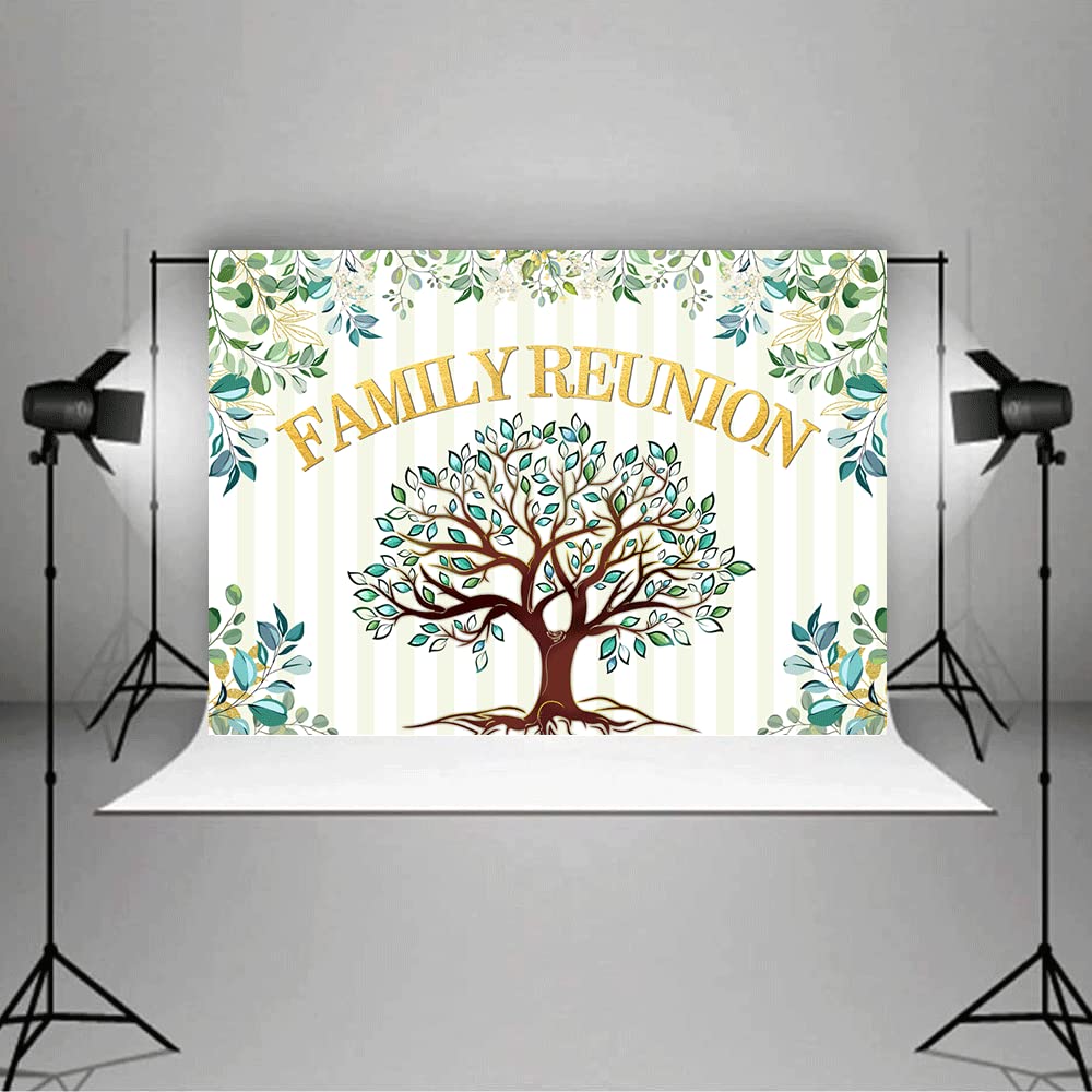 MEETSIOY Fotohintergrund 'Familientreffen' – 10x7 Ft, Schwarzer Baum Des Lebens Mit Glitzer, Faltbar, Aus Polyester