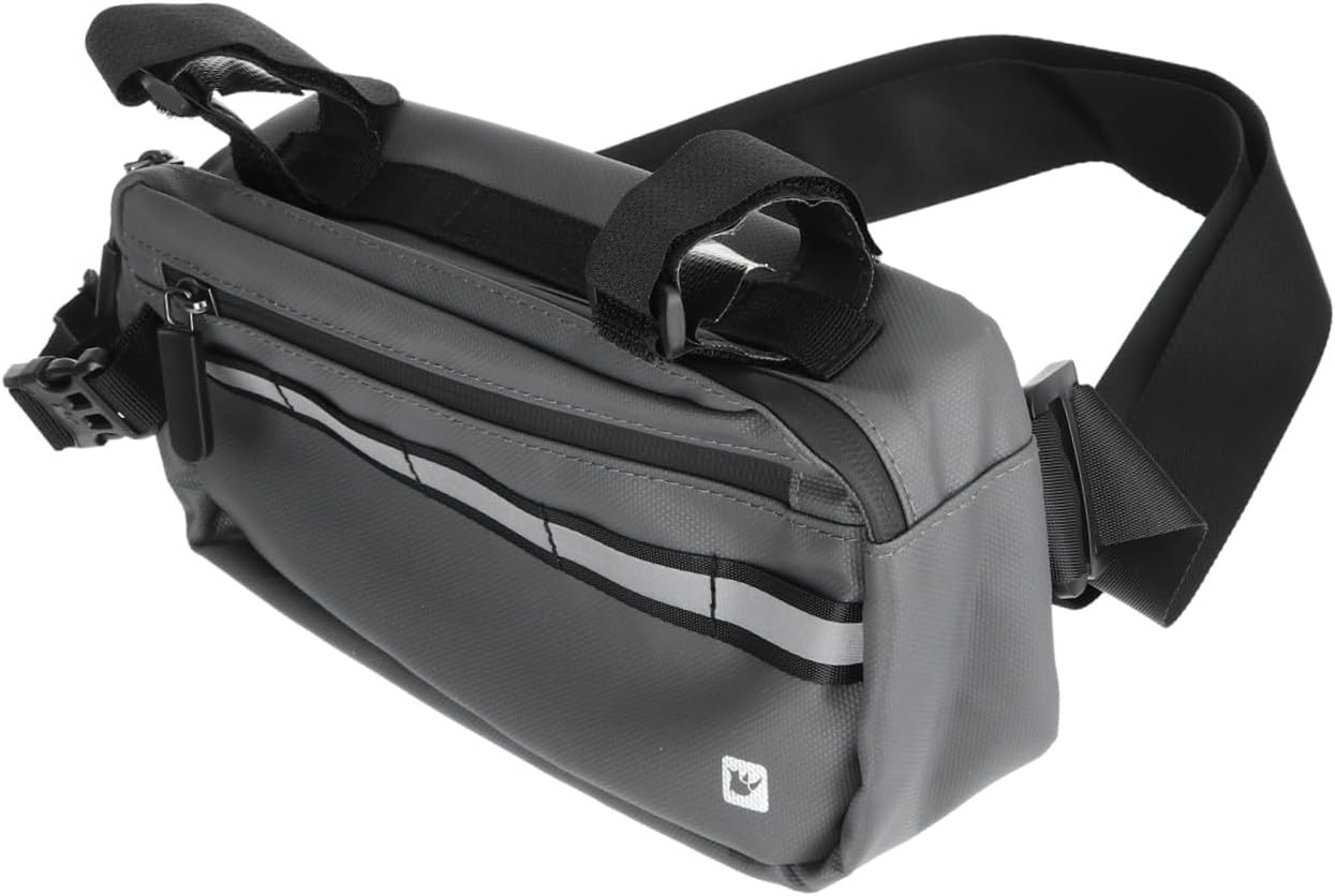 BESPORTBLE 1Pc Multi Function Handlebar Bag Versatile Bike Storage Pouch for Cycling Easy Install Waist Bag with Reflective Patterns for Safe Night Riding for Bicycles and Outdoor Activities