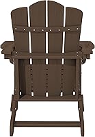 Vista 142 de KINGYES - Silla Adirondack plegable, sillas de patio de polietileno de alta densidad para todo tipo de clima, silla de césped con textura de madera