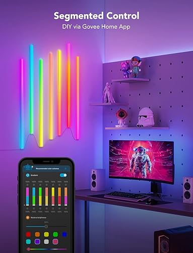 Miniatura 3 de Govee Glide RGBIC - Luces de pared luces de pared de música que funcionan con Alexa y Google Assistant barras de luz LED inteligentes para juegos