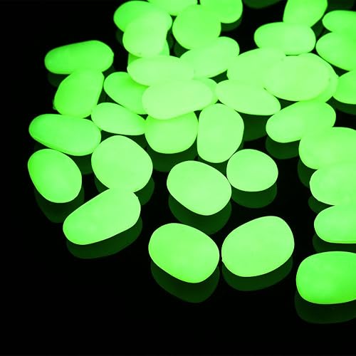 Miniatura 10 de Shiny Stone Piedras que brillan en la oscuridad, piedras decorativas que brillan en la oscuridad, grava de acuario para pecera, guijarros brillantes