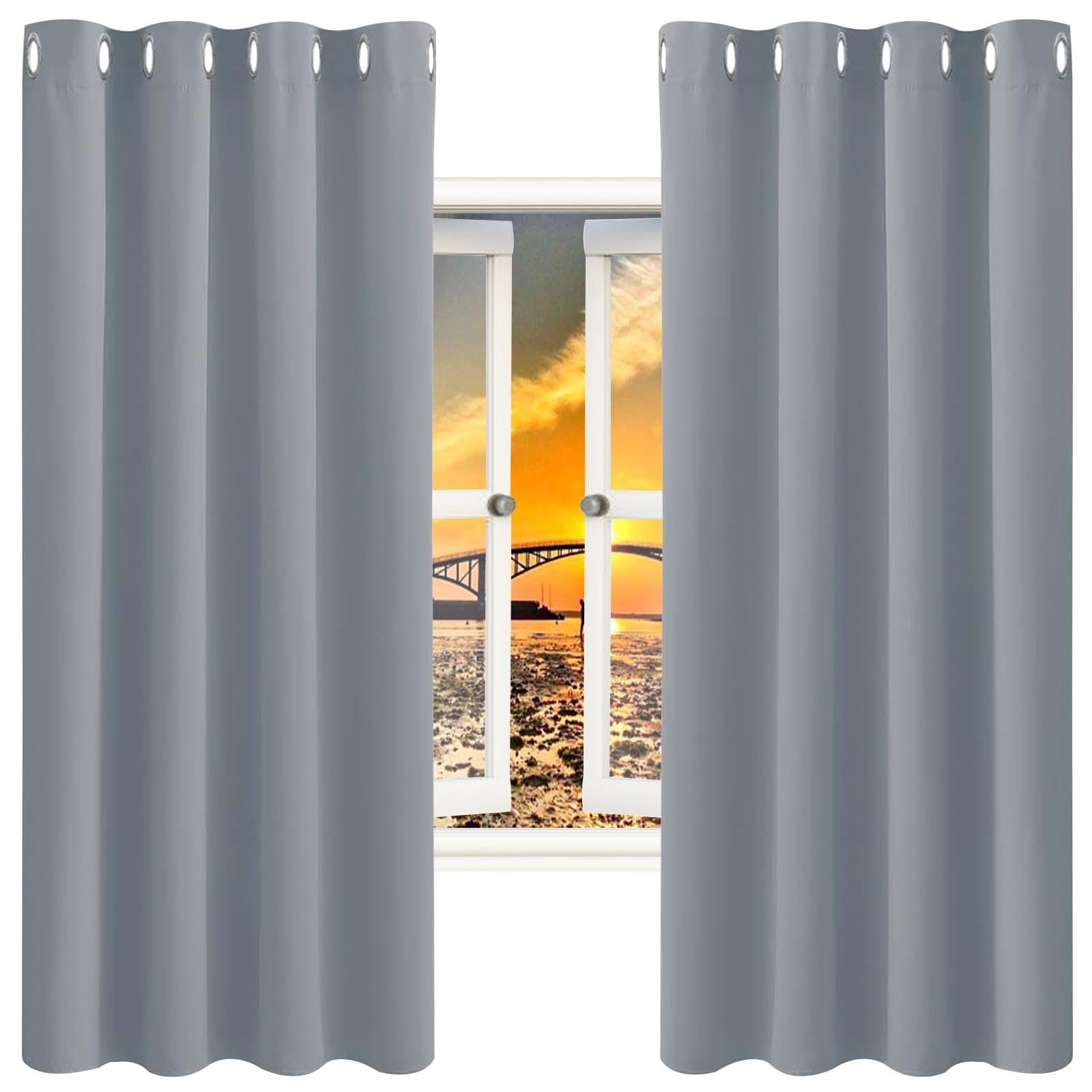 GAIFNAG Cortinas Salon Moderna 200 x 240 cm Anti Luz Cortina Termica Aislantes Frio y Calor para Salon Cortina Blackout para Riel para Ventanas Salon/Cocina, Gris Claro