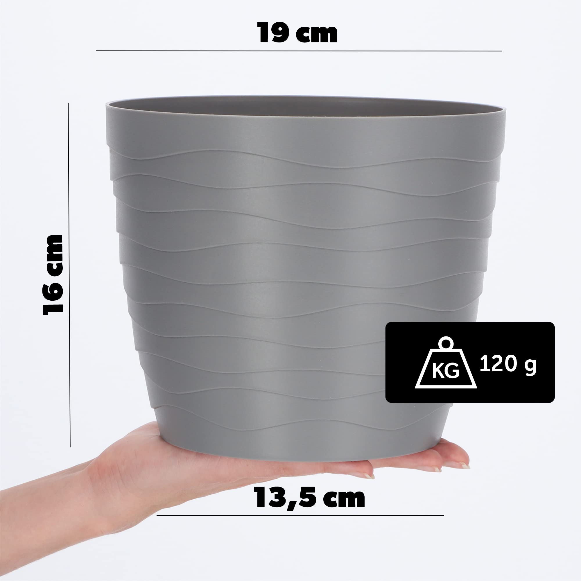 KADAX Flower Pot in plastica, ⌀ 11-19 cm, 7 colori, vaso a pianta semplice, secchio di piantagione moderna, robusta protezione della pentola di fiori, pentola rotonda (⌀ 13 cm, menta piperita