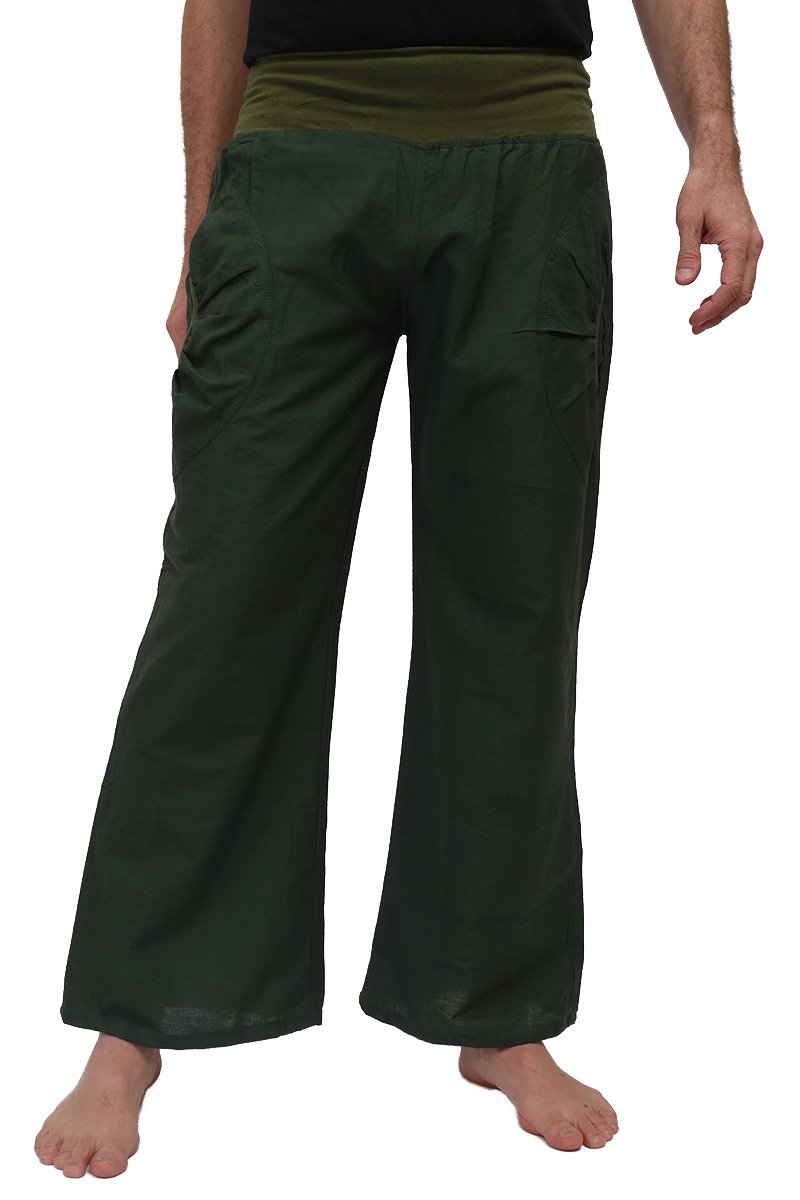 Yogahose aus Baumwolle, Pumphose, mit Stretch-Bund und Zwei praktischen Taschen - perfekt für Yoga und als Haremshose - Unisex für Männer und Frauen - Diverse Größen & Designs