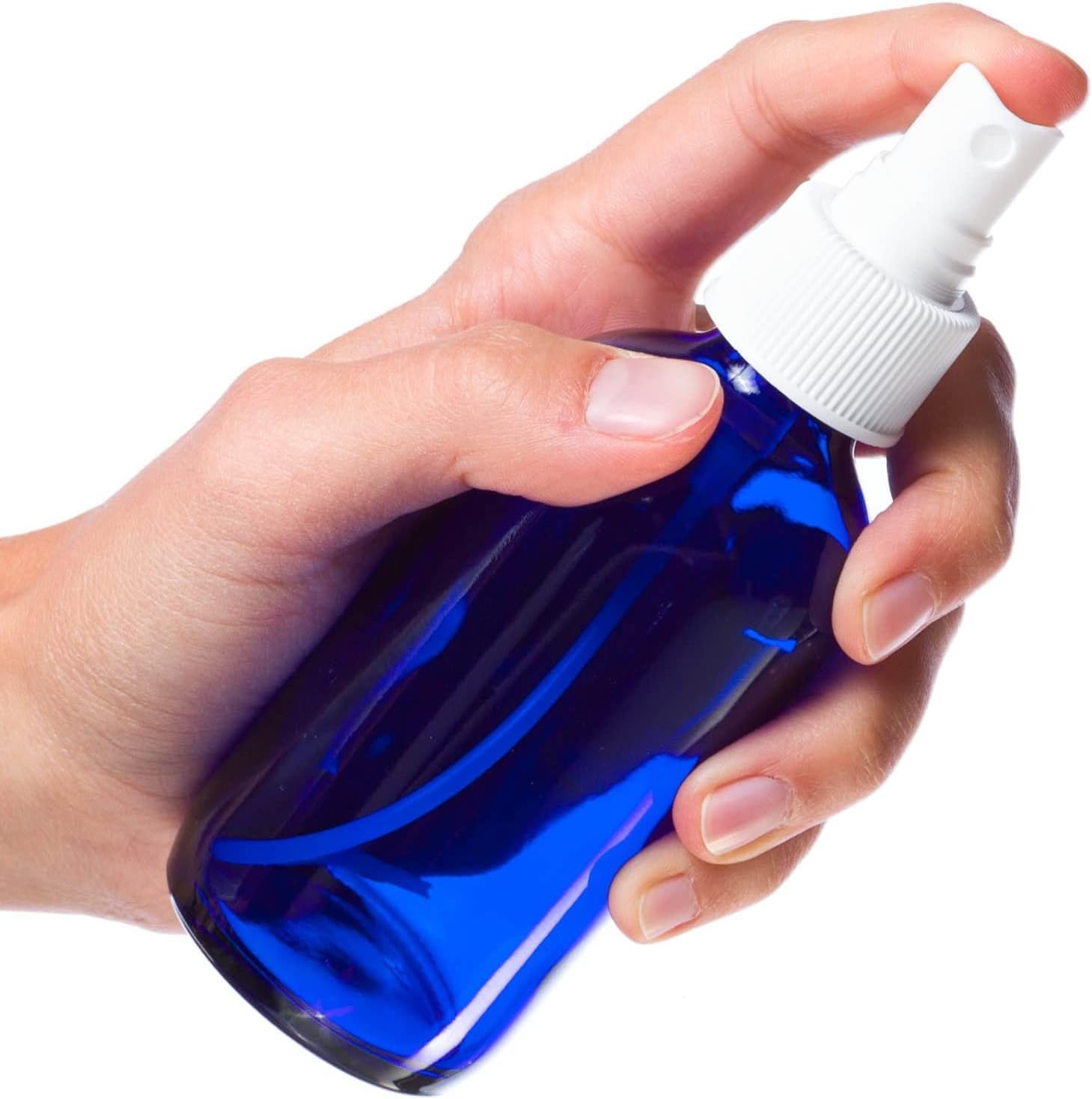Premium Life Blue Glass Bottle with Spray 4 oz Unit