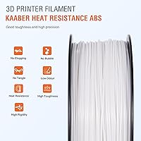 Vista 3 de Kaaber ABS Filament 1.75mm White, Highly Resistant Durable 3D Printer Filament, Dimensional Accuracy +/- 0.03mm, 1kg Spool(2.2lbs), Strong ABS