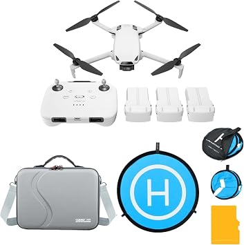 SKYROVER S1 Mini Camera Drone Combo White Bundle with Carrying Case and Accs | 1/2 Sony Sensor, 48MP Photos and 4k/60fps Video, 3-Axis Gimbal, Under 249 G, 40-Min Flight, 39, 000 Ft Range