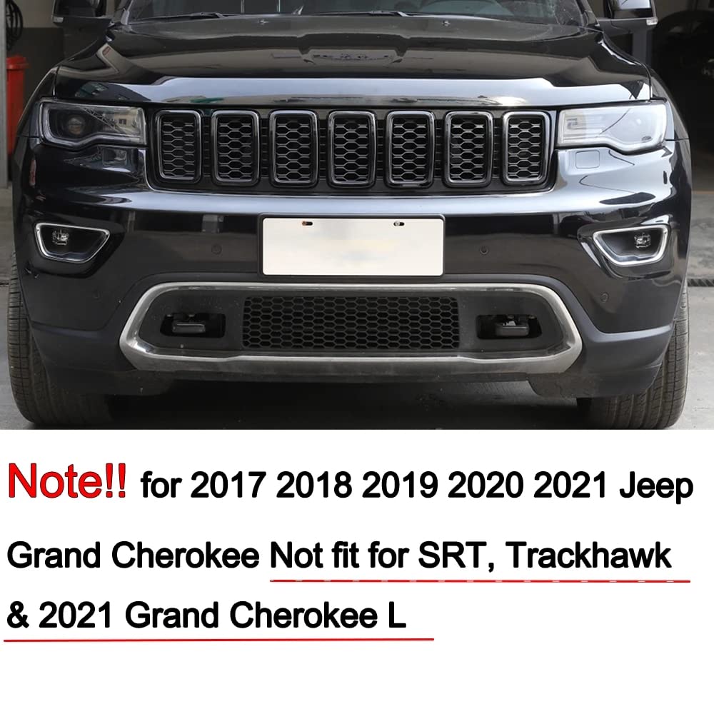 7 Inserti Griglia Anteriore Per Jeep Cherokee 2014-2018 - In ABS, Design A Rete, Cornice Cromata - Foto 7