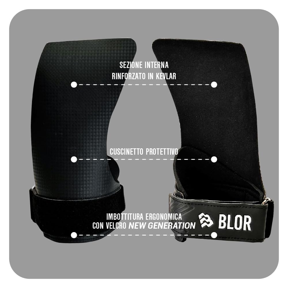 BLOR Paracalli Steel 2.0 Hand Grip per Trazioni alla Sbarra Protezione Calli Grip Potenziato per Gymnastics Calisthenics