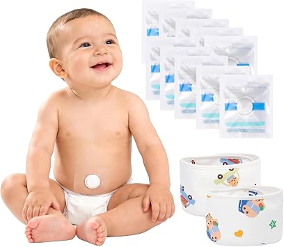 Baby Belly Navel Patches10 Pieces, Waterproof Belly Button Shaper with Cotton Pad, Bonus 2 Baby Belly Button Band,Comfortable Newborn Belly Band for Infant Navel Care | Skin-friendly adhesive,Soft breathable cotton pad, waterproof navel patches,complete 10 patches + 2 auxiliary belly bands set
