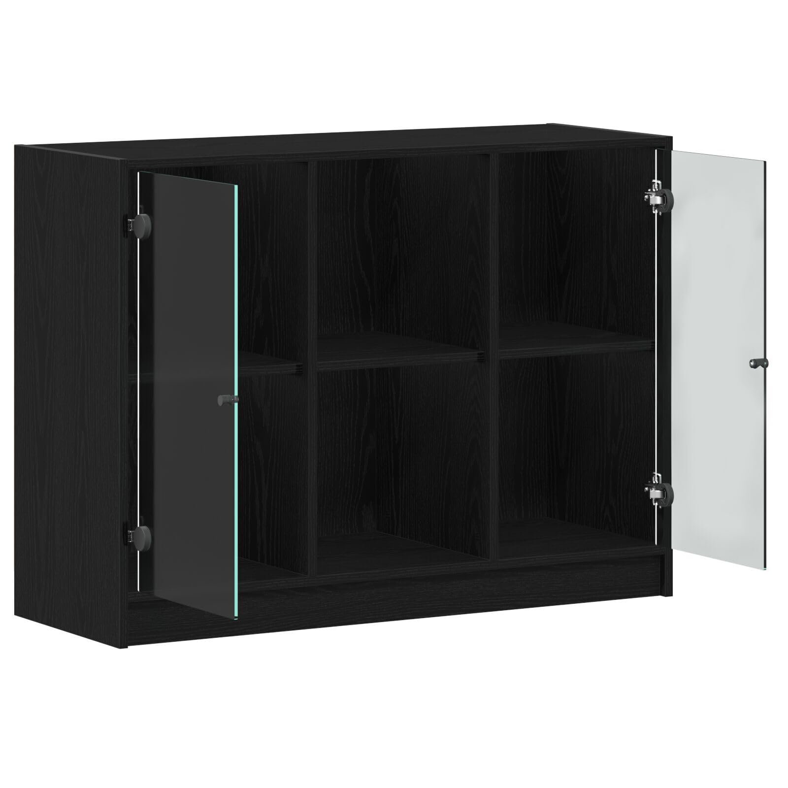 Credenza Moderna in Rovere Nero Legno Ingegnerizzato 102x37x75,5 cm con Ripiani Regolabili per Soggiorno e Ufficio, Design Funzionale e Resistente per Organizzazione Ideale