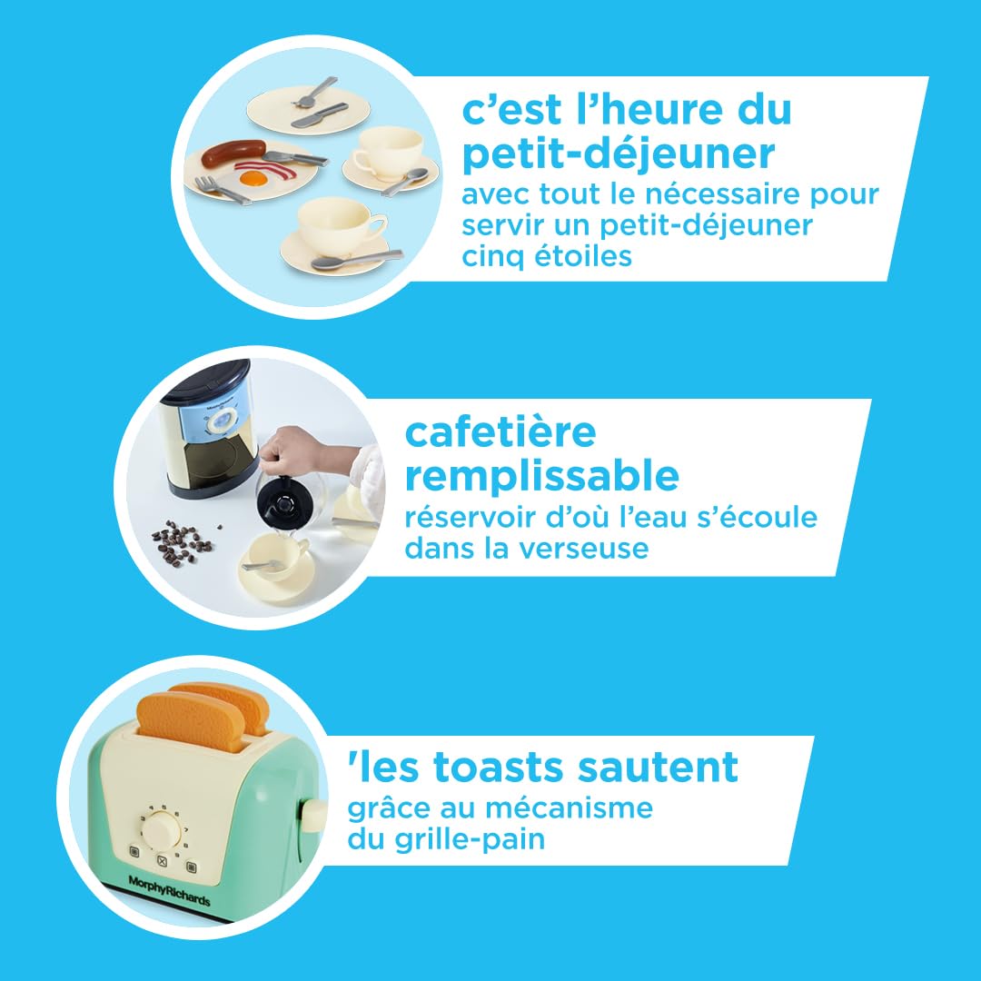 Cuisinière et dînette Casdon Morphy Richards | Jouets appareils de Cuisine pour Les Enfants dès 3 Ans | avec Un Grille-Pain, Une cafetière, Une Bouilloire et Bien Plus !