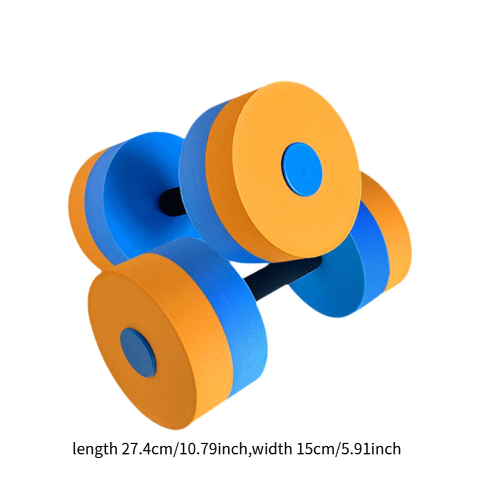 Menolana Aquatic Exercise Dumbbells EVA Float Dumbbell,Pool Fitness,Lightweight,Hand Bar Swimming Barbells Water Aerobic Equipment, Orange Blue