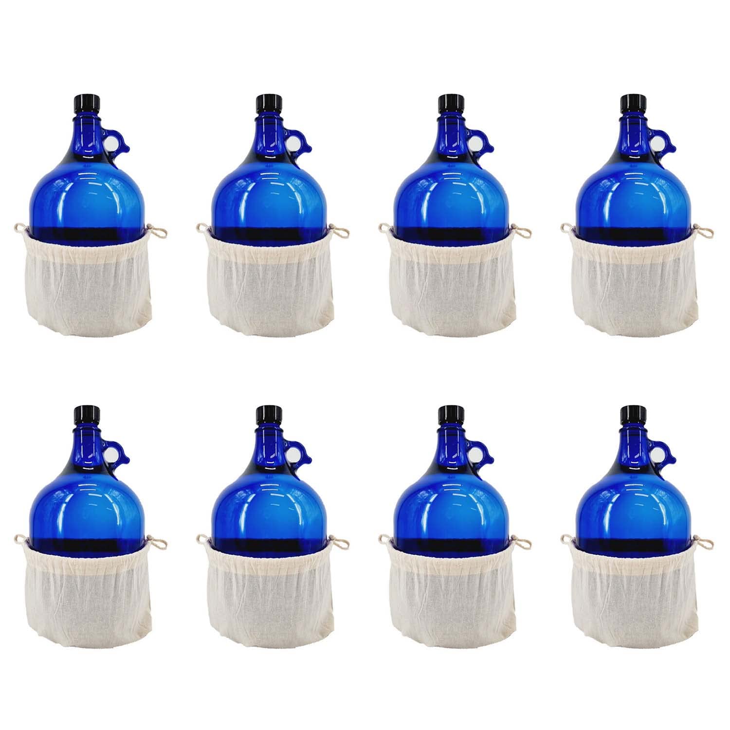 Albert's Premium Selection 5 Liter Henkelflasche/Glasballon, blau, inkl. Deckel und Baumwollbeutel (8)