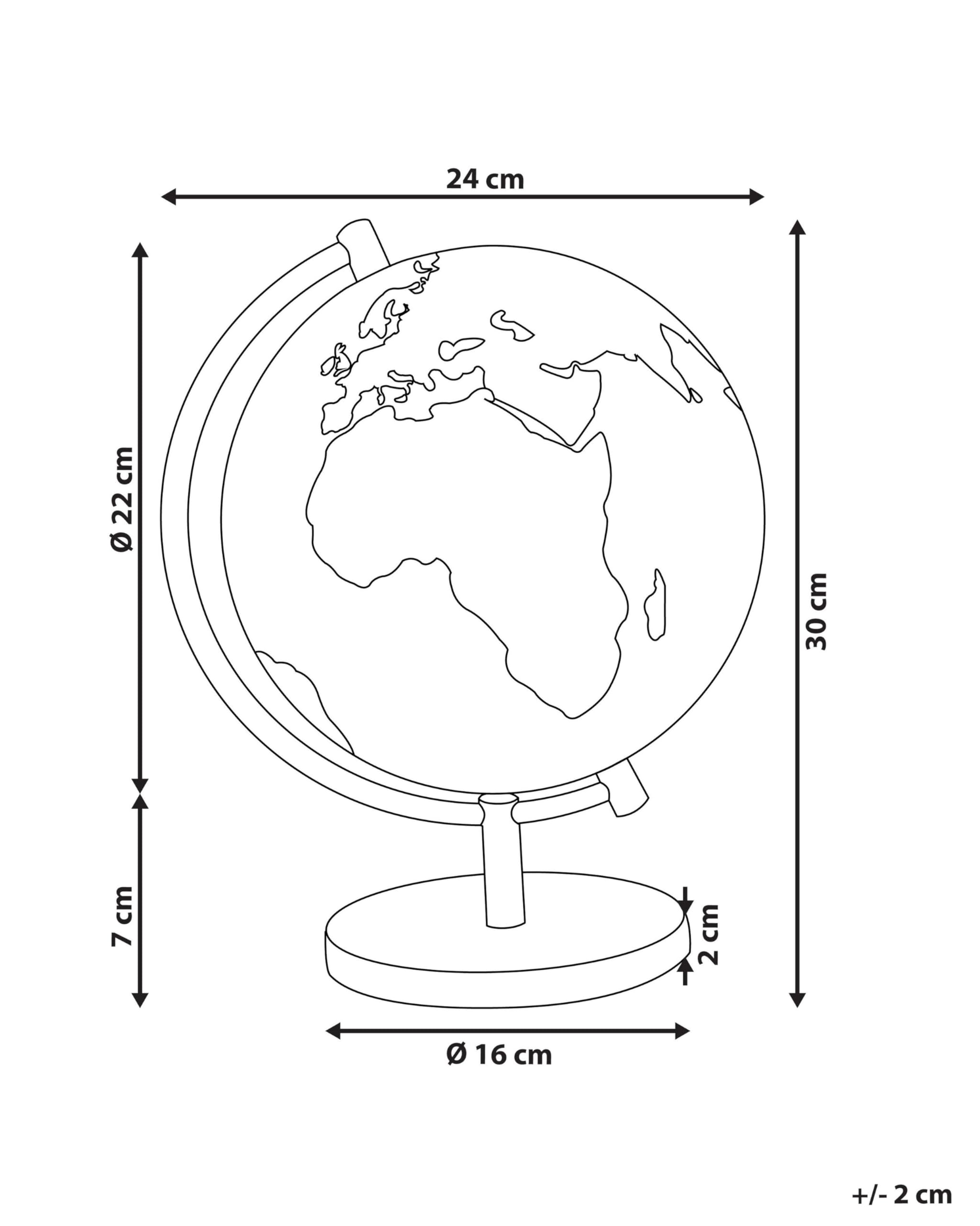 Mappamondo Decorativo Blu e Metallo Argento con Mappa Stelle e LED 24 cm