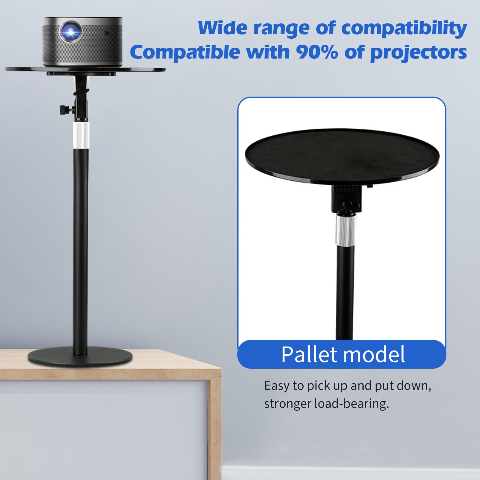 Projectorvloerstandaard,universele desktop beamer standaard multifunctionele vloerstandaard, laptopmuziekstandaard, projector, plafondstatief, met platform,met verstelbare hoogte 25-45 cm