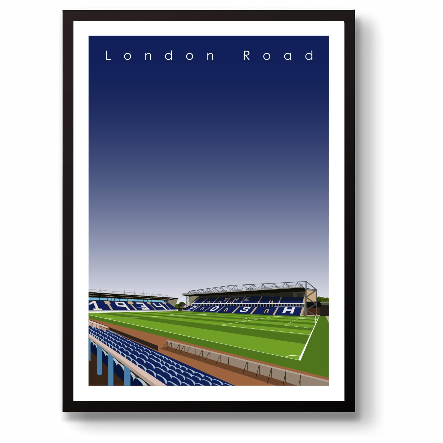 GroundDesigns PETERBOROUGH UNITED Football Gift LONDON ROAD Stadium Art Unframed A3 Print POSH