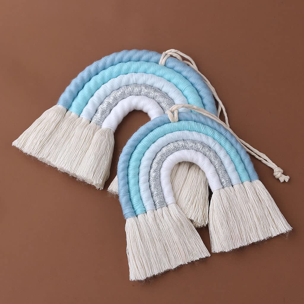 LEEleegang Macramè Arcobaleno Decorazione da Parete Boho Nursery Baby Kids Room Decor Baby Shower Arcobaleno Decorazione