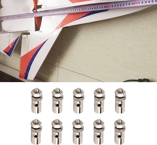 Miniatura 5 de plplaaoo Conectores de varilla de empuje RC de acero inoxidable, 10 unidadesjuego de 0.051 in servo conector de varilla de empuje, tapón de enlace