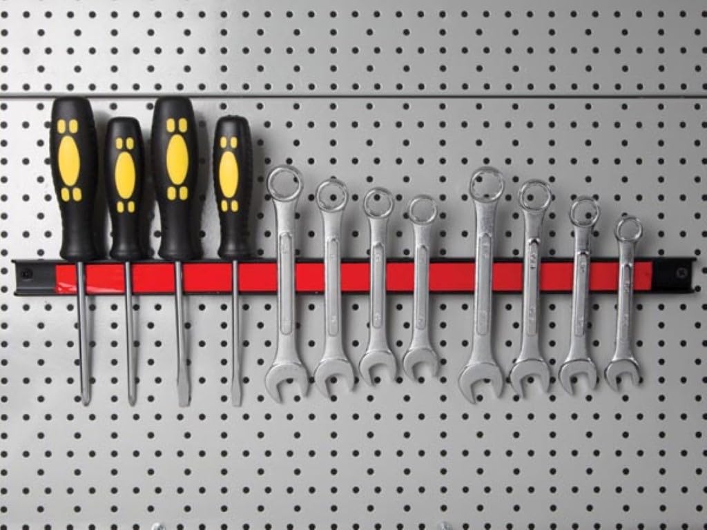 Toolland Magnetyczny uchwyt na narzędzia 3-częściowy, listwa magnetyczna do narzędzi na ścianę, 20 cm 30 cm 46 cm, do 10 kg, stalowy organizer do garażu i warsztatu, zestaw montażowy