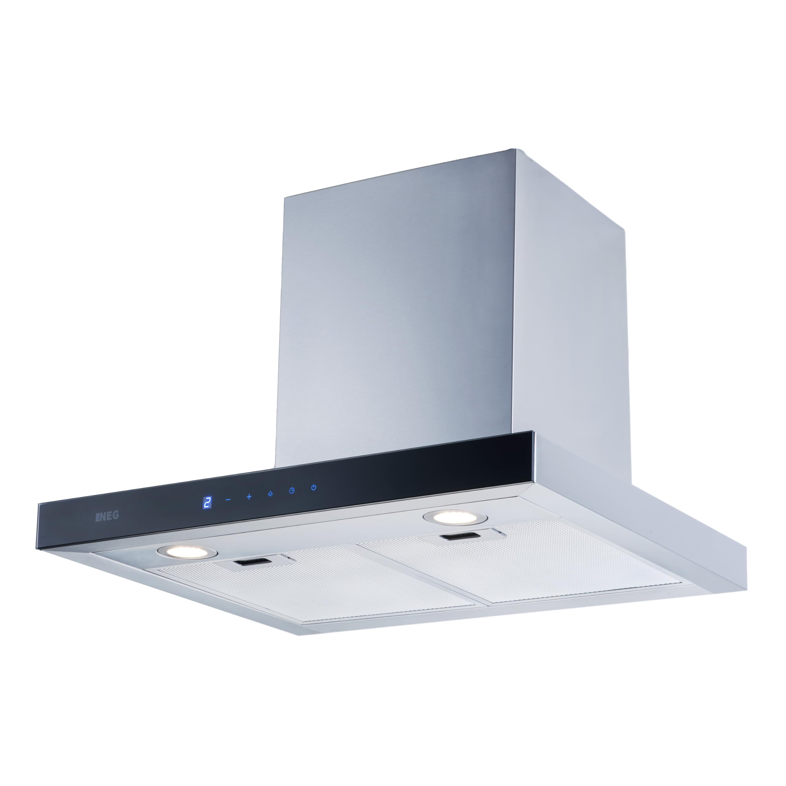 NEG Dunstabzugshaube NEG3660WH2 Wandhaube 60 cm Edelstahl | 2 Power-Stufen bis 830 m³/h, Abluft und Umluft, Sensor-Touch