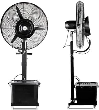 25.6in Camping Fan Misting Fan Portable 3 Powers & with 42L Capacity Tank Industrial Floor Fan Moving Outdoor Fan for Patios Tents Beach Warehouse ResidentialSize25.6in