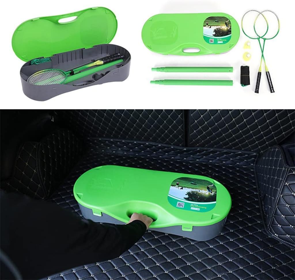 Folding Portable Badminton Net Set with Badminton Racket Stand for Outdoors Courtyard Volleyball Tennis Net, Blue