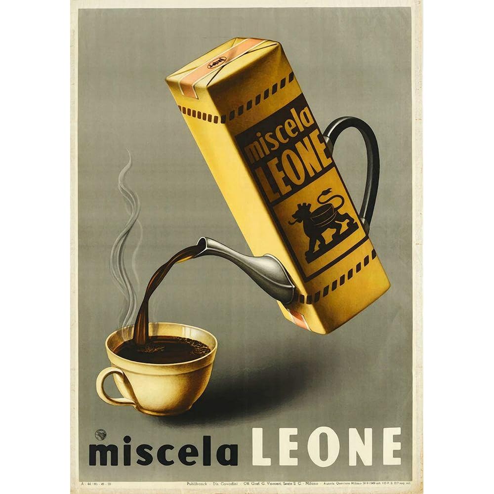 ArtDirect Coffee Leone Unframed Art Print Giclee Poster by Vintage Apple Collection - Ready for Framing with Customization Sizes 7x10, 10x14, 14x20, 24x34, 34x48, and 43x60 Inches