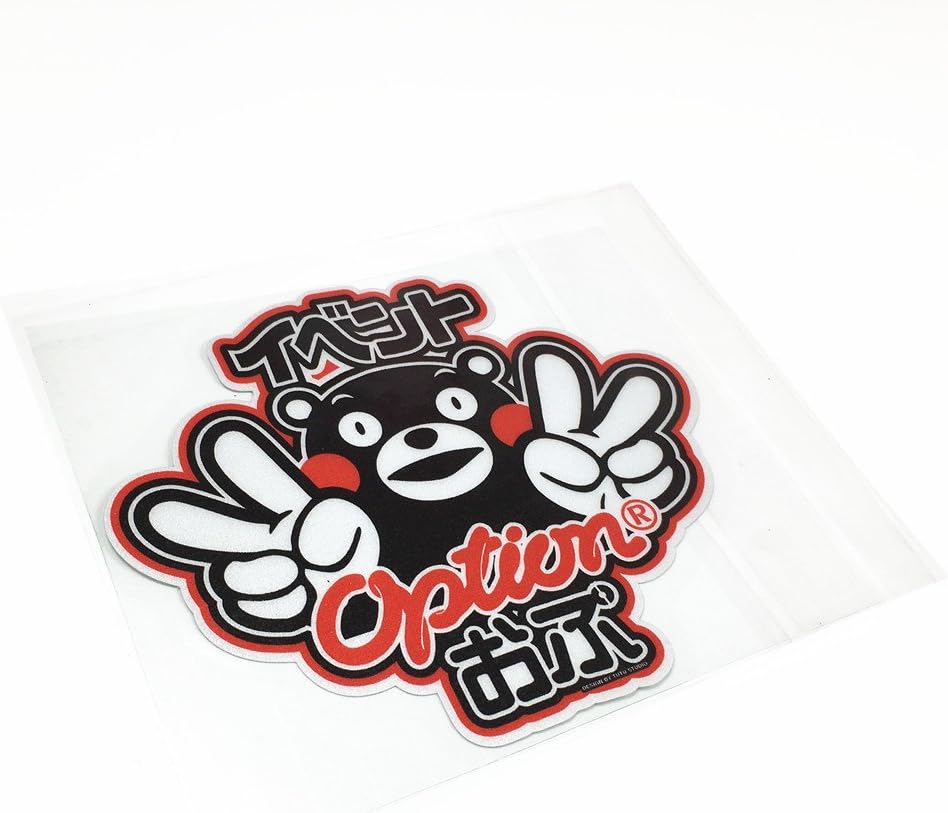 2pcs/lot Japanese Flag Car Styling Japanese KUMAMON Black Bear Option Car Sticker Decals for Ducati Car Motor Helmet etc