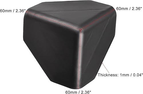 Miniatura 7 de MECCANIXITY Protector de esquina PP plástico 3 "x 3" x 3" para cartón, cajas de embalaje negro paquete de 16