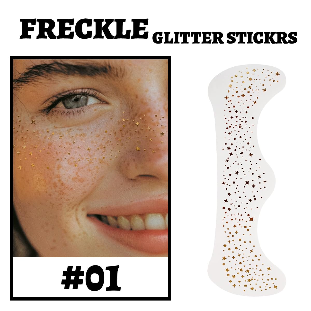 KARLOR temporary freckles tattoos metallic gold freckles sticker waterproof tattoo flash makeup sticker face tattoo shimmer glitter designs tattoo stickers party carnival - Image 4