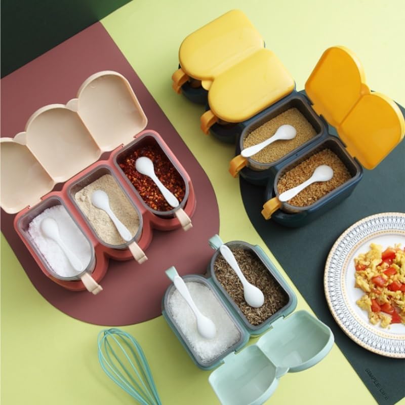 Grid Seasoning Box Nordic Household Multi Compartment Unit with Kitchen