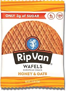 Sponsored Ad - Rip Van Wafels Snack Wafels, Honey and Oats, Pack of 12, 13.92 Ounce