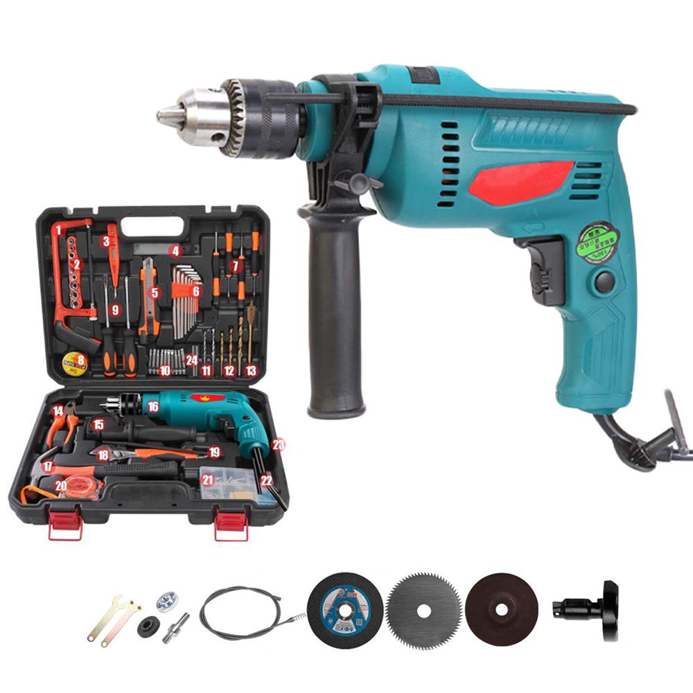 Sdydsge One Color Drill， Drill Electric Screwdriver 125 Pcs Set 3800Rpm Complete Kit Accessories