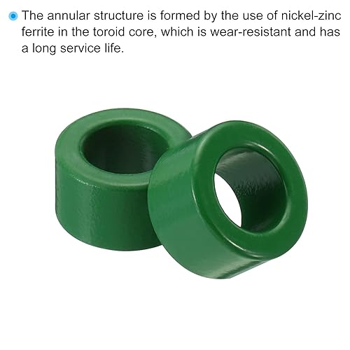 Miniatura 4 de PATIKIL Núcleo toroide de ferrita, 20 unidades de núcleo toroide de 0.9 pulgadas ODx0.6 pulgadas IDx0.5 pulgadas H anillos de ferrita transformador